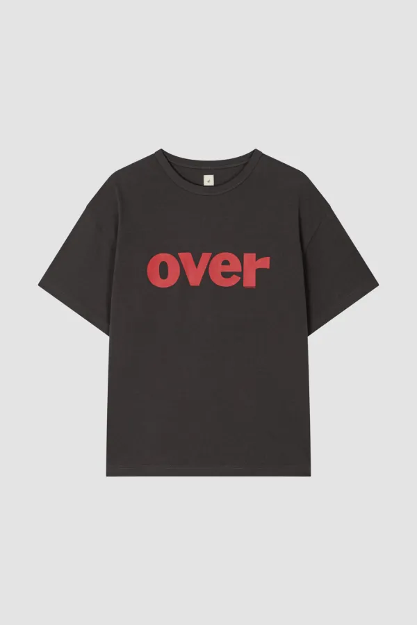 OVER LETTERING T-SHIRT_CHARCOAL