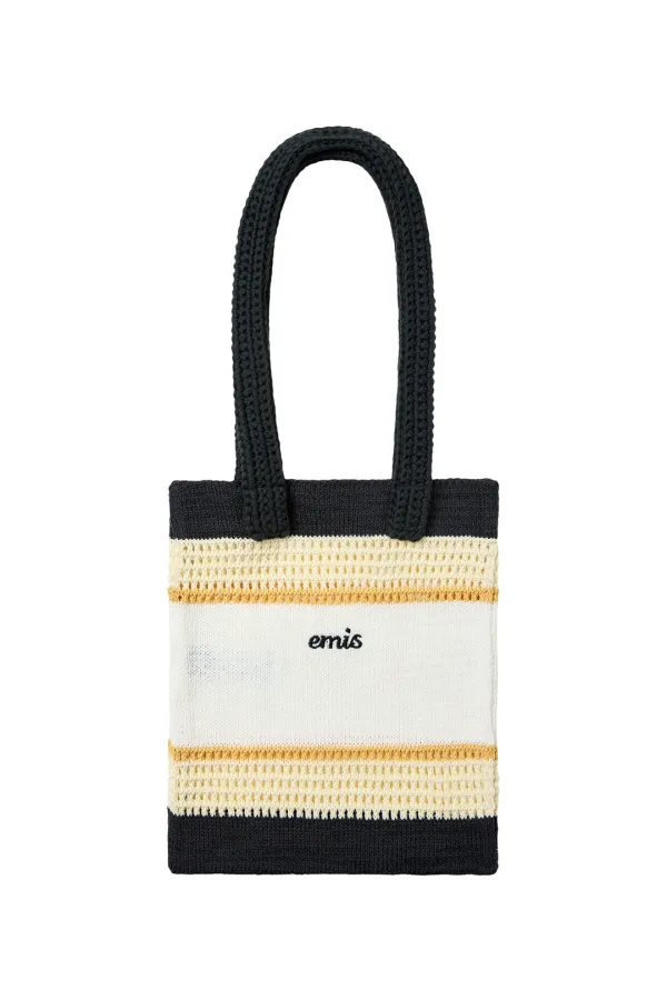 [6/4 예약배송] STRIPE KNIT TOTE BAG-IVORY