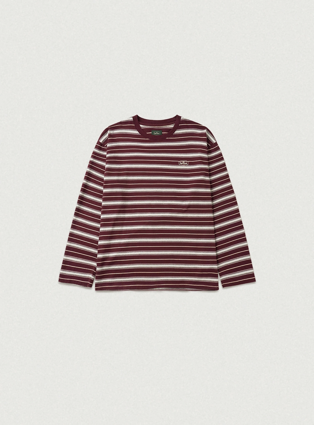 더바넷 Lang Stripe Overfit T-shirt_Burgundy [10월 초 순차 배송] 상품 이미지 1