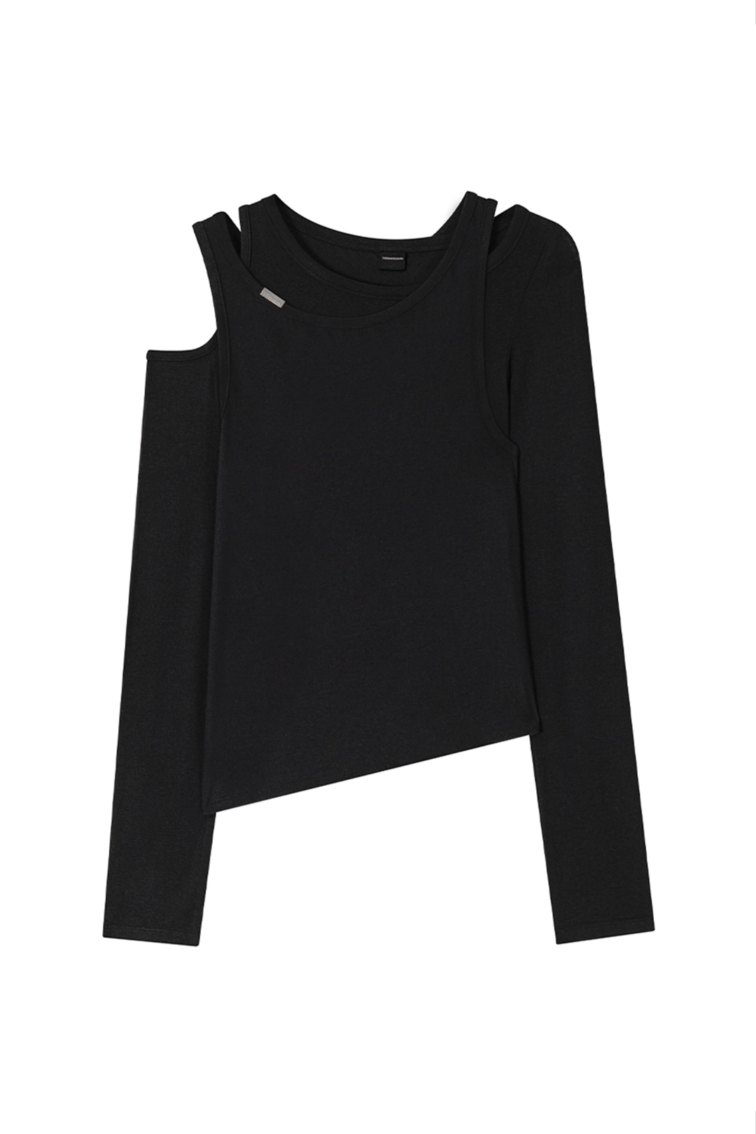 트리밍버드 Double-Layer Cutout Long Sleeve [ Black ] 상품 이미지 1