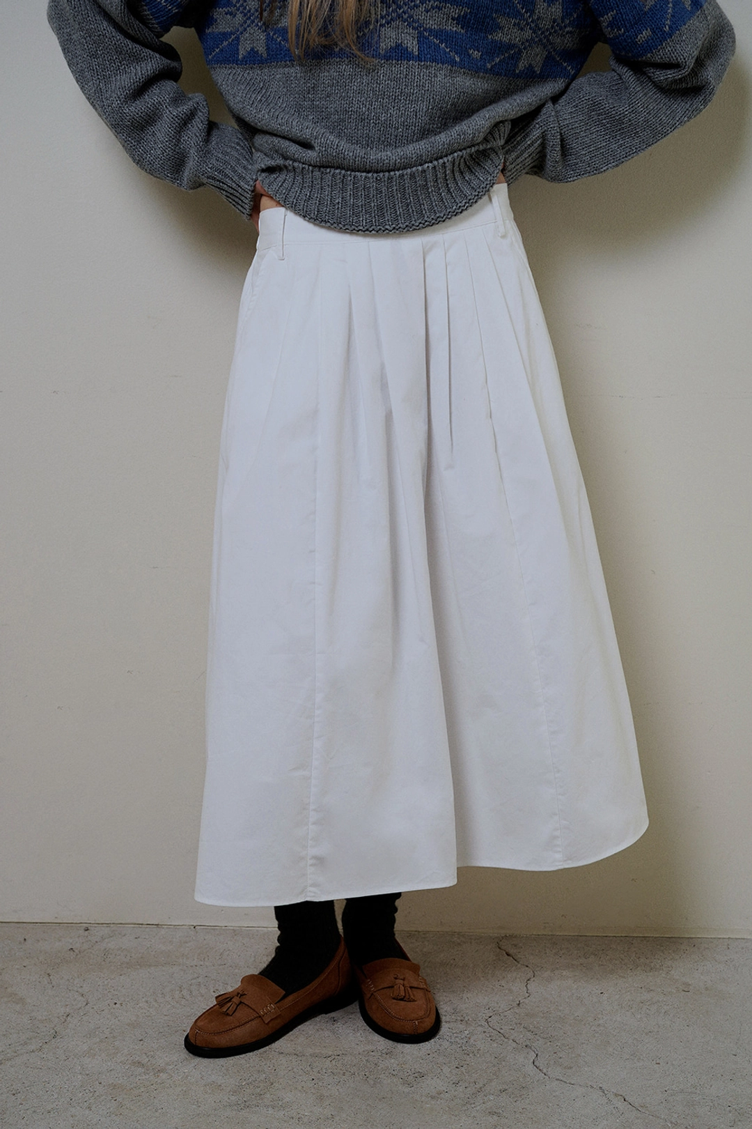위드아웃썸머 Rustic long skirt_ivory 상품 이미지 2