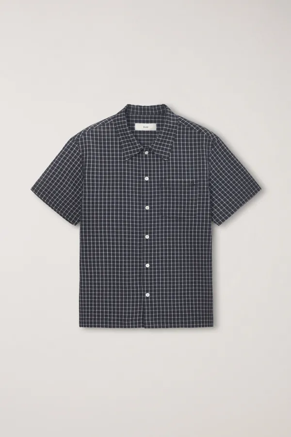 UNISEX CHECKED PAJAMA SHIRT BLACK CHECK_UDSH6B133BK