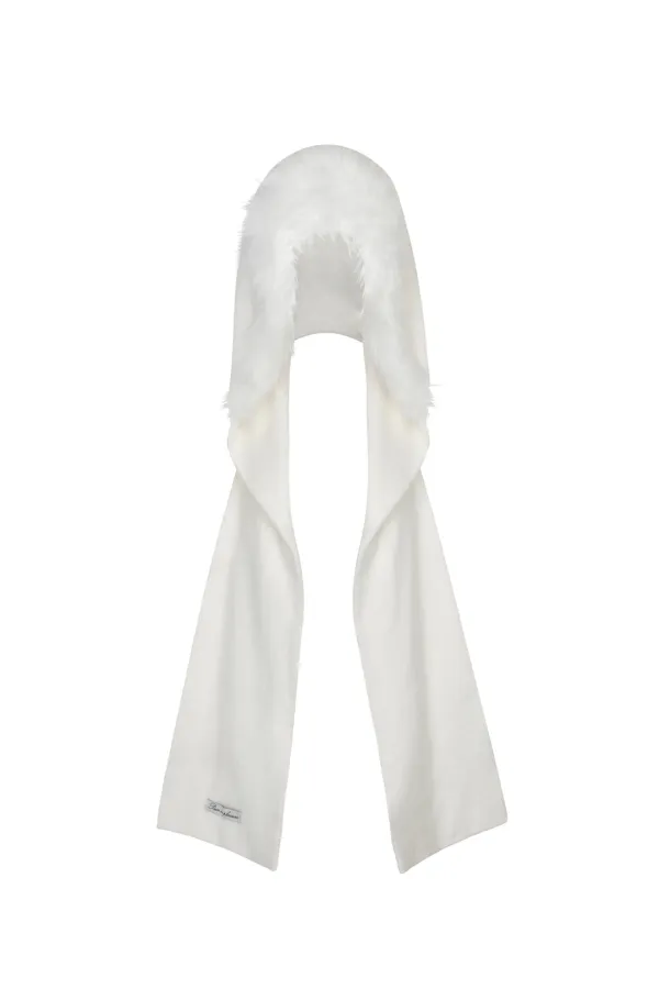 CARRIE HOODED MUFFLER ivory