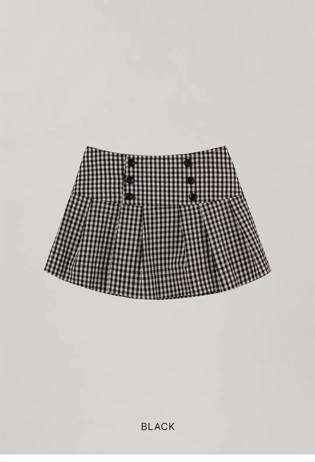 오버듀플레어 CHECK PLEATS MINI SKIRT_BLACK 상품 이미지 3