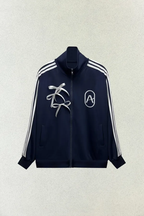 A RIBBON TRACK TOP / NAVY