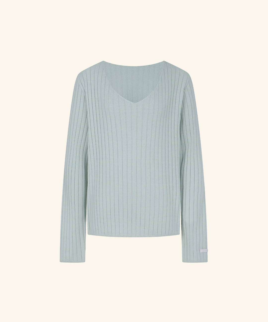 레터프롬문 [9/22 11:00am Coming soon] Letters V-Neck Ribbed Knit (Mint) 상품 이미지 1
