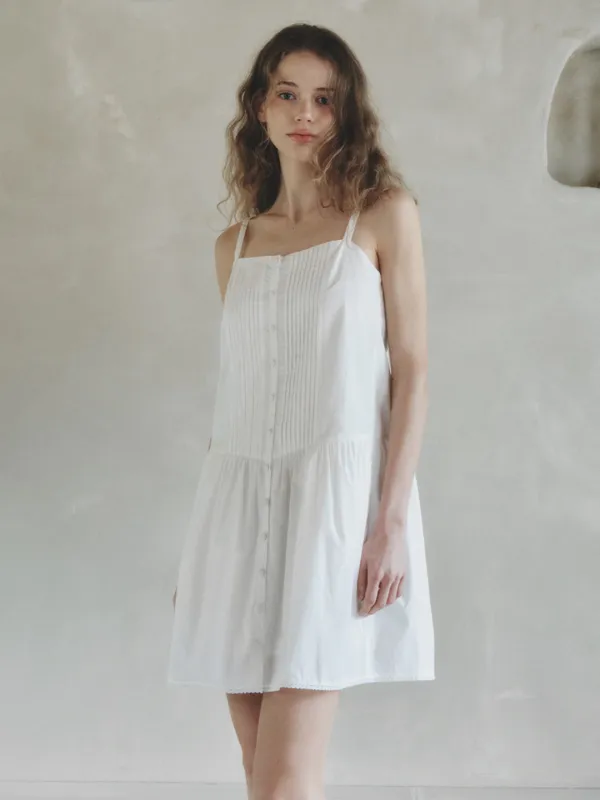DOLPHIN pintuck mini dress_white(6/2 예약배송)