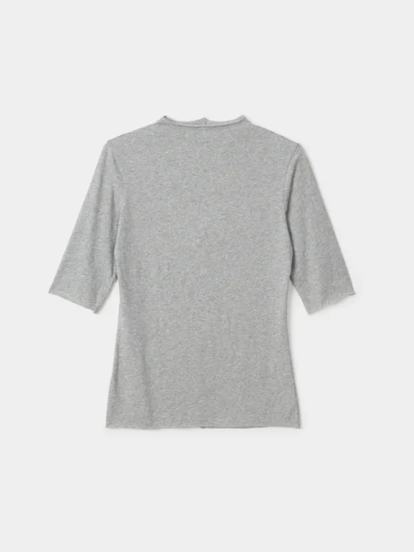 3rd /Mock Neck Thin T-Shirts (melange grey)