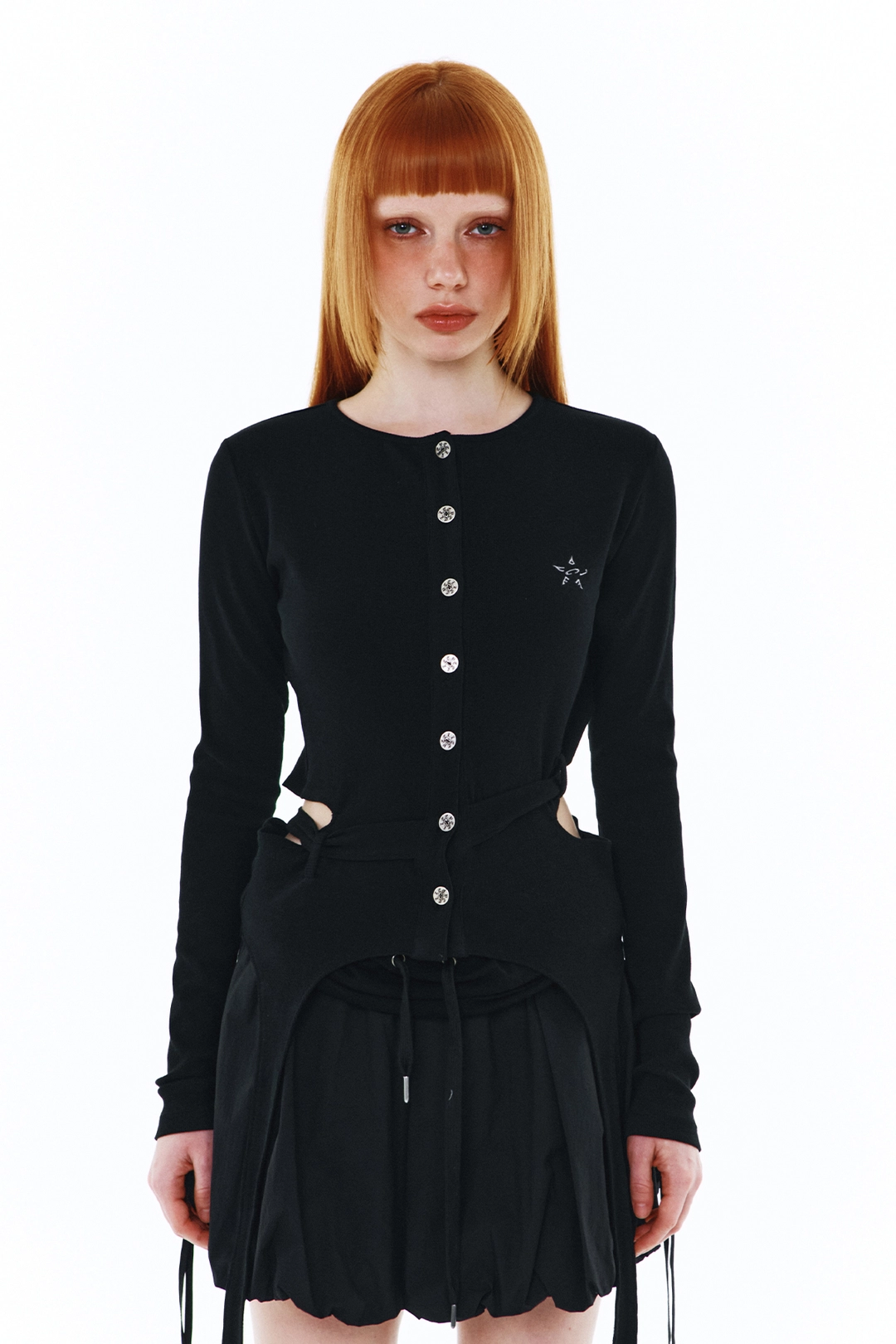 와이이이엘 BELT-STRAP CARDIGAN BLACK 상품 이미지 2