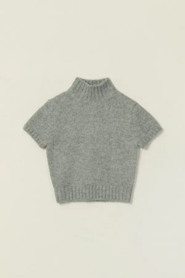 ALERA ALPACA TURTLENECK HALF KNIT_GRAY