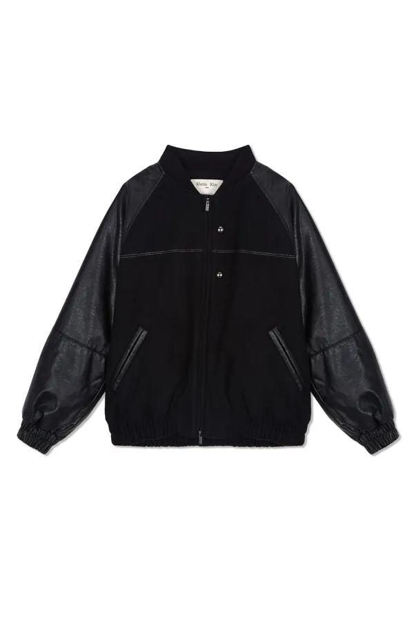 STUNNING POINT FAUX LEATHER JUMPER FOR WOMEN IN BLACK