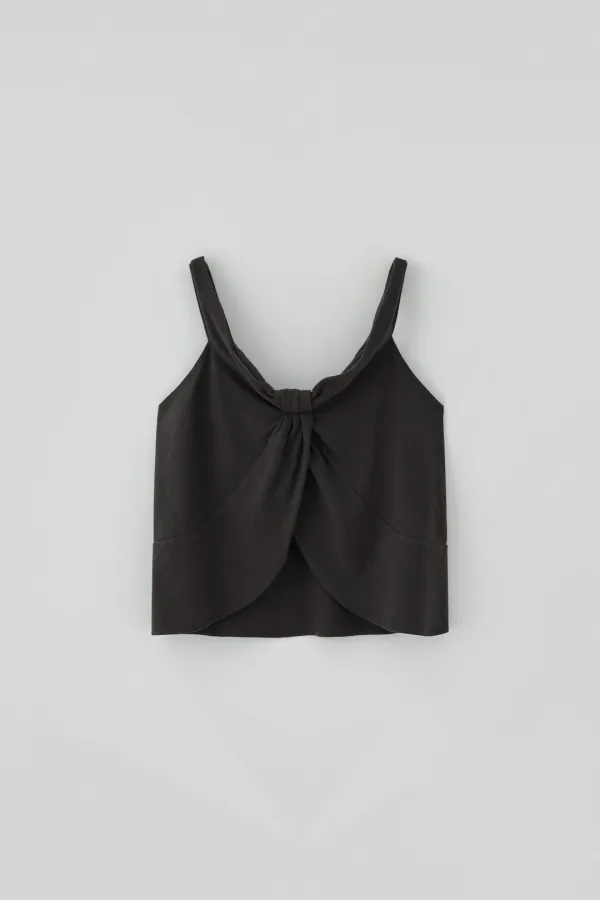 T/T Knot detail sleeveless top (charcoal)
