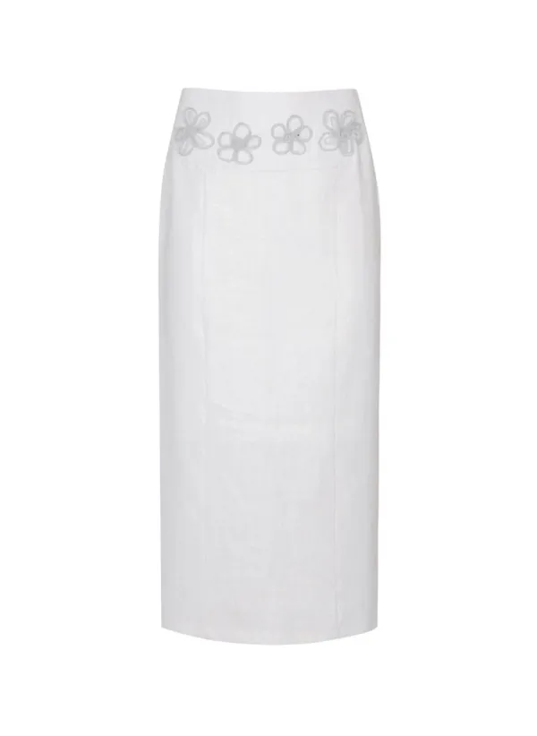 Shiny Flower Skirt (White)