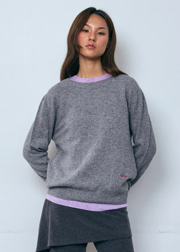 Basic Wool Knit Top_Dark Grey