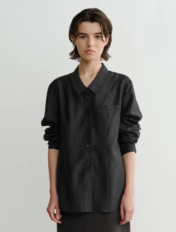 Kyla Sheer Line Shirt (Black)