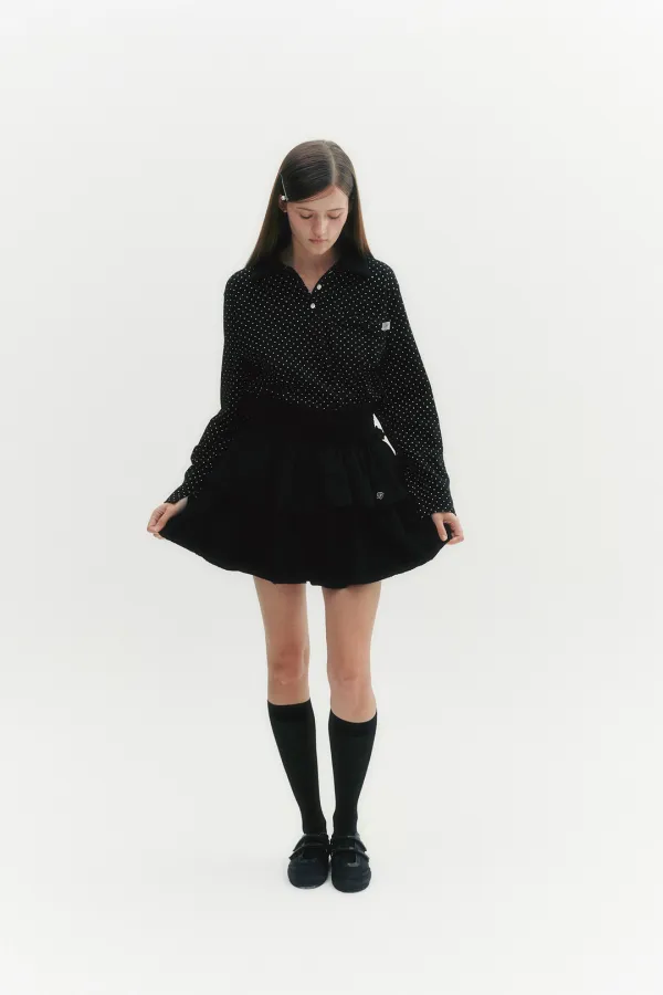 [조이, 카리나 착용] Tweed Cancan Frill Skirt Black