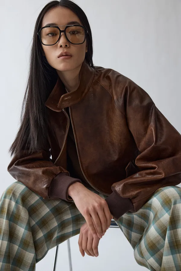 Arsen lamb leather harrington JP - Vintage brown
