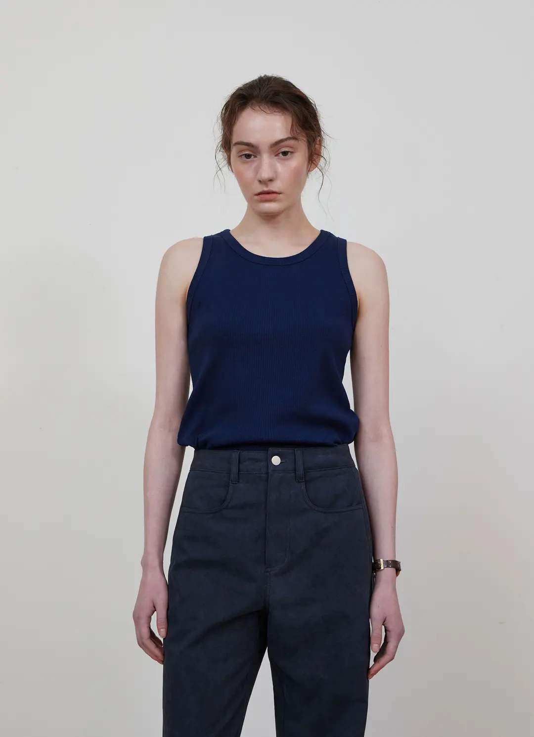 스텝어라운드 Span rib sleeveless_NAVY 상품 이미지 2