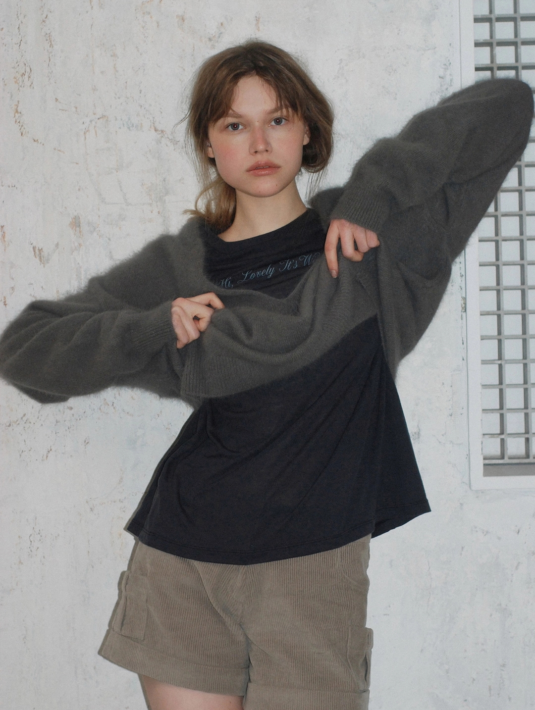 포에토 [4th] Hi lovely, winter tee - charcoal 상품 이미지 2