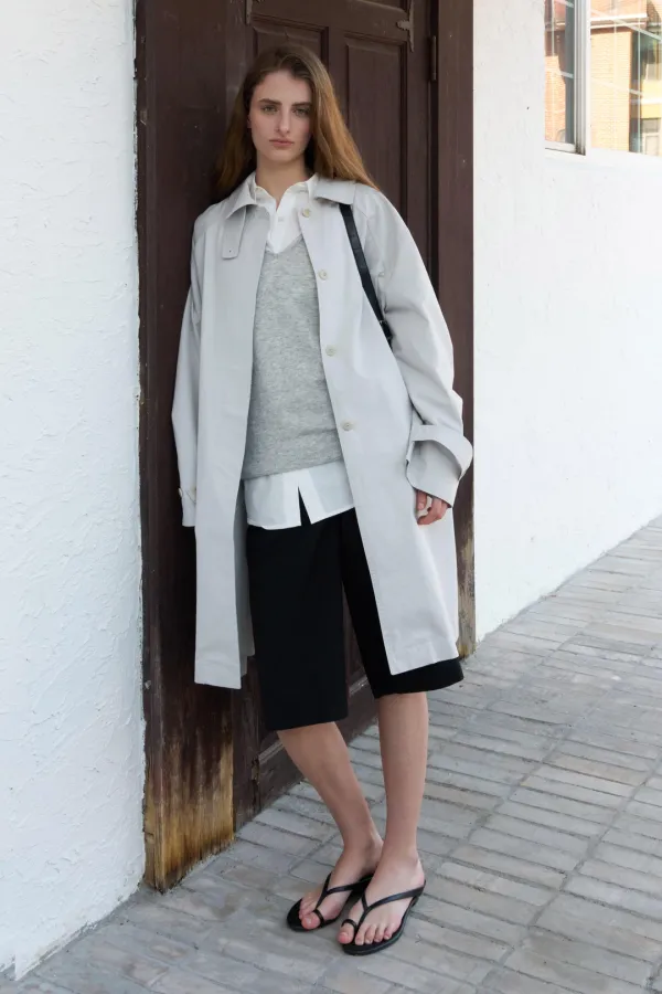 Camille Trench Coat (Light Grey)