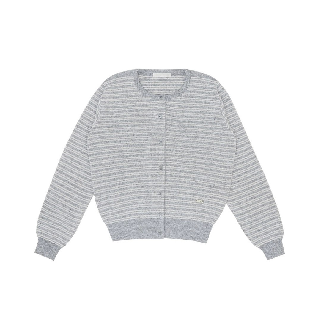 피브비 Stripe Knit Cardigan (snow grey) 상품 이미지 1