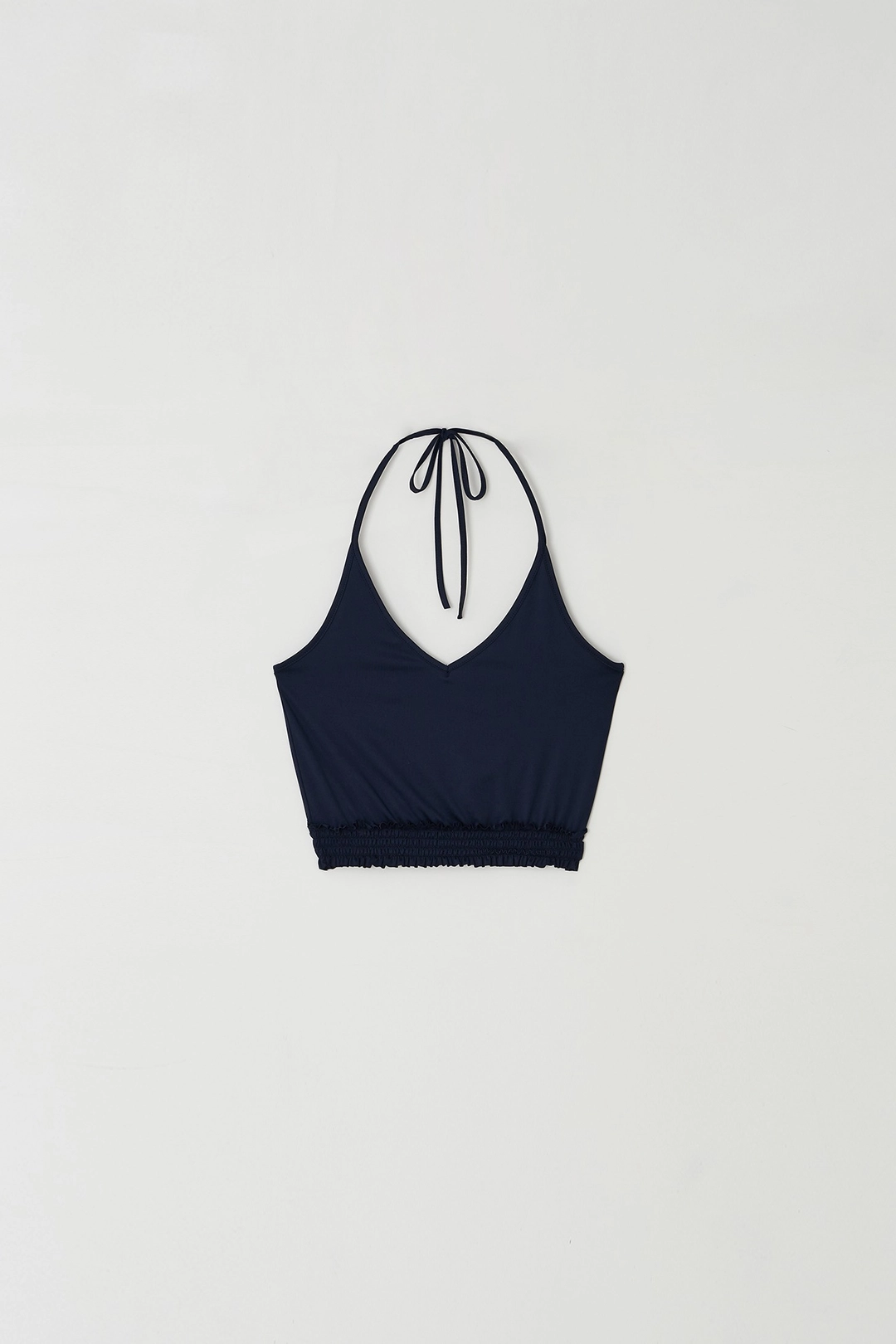 Shirred Halter Top (navy)