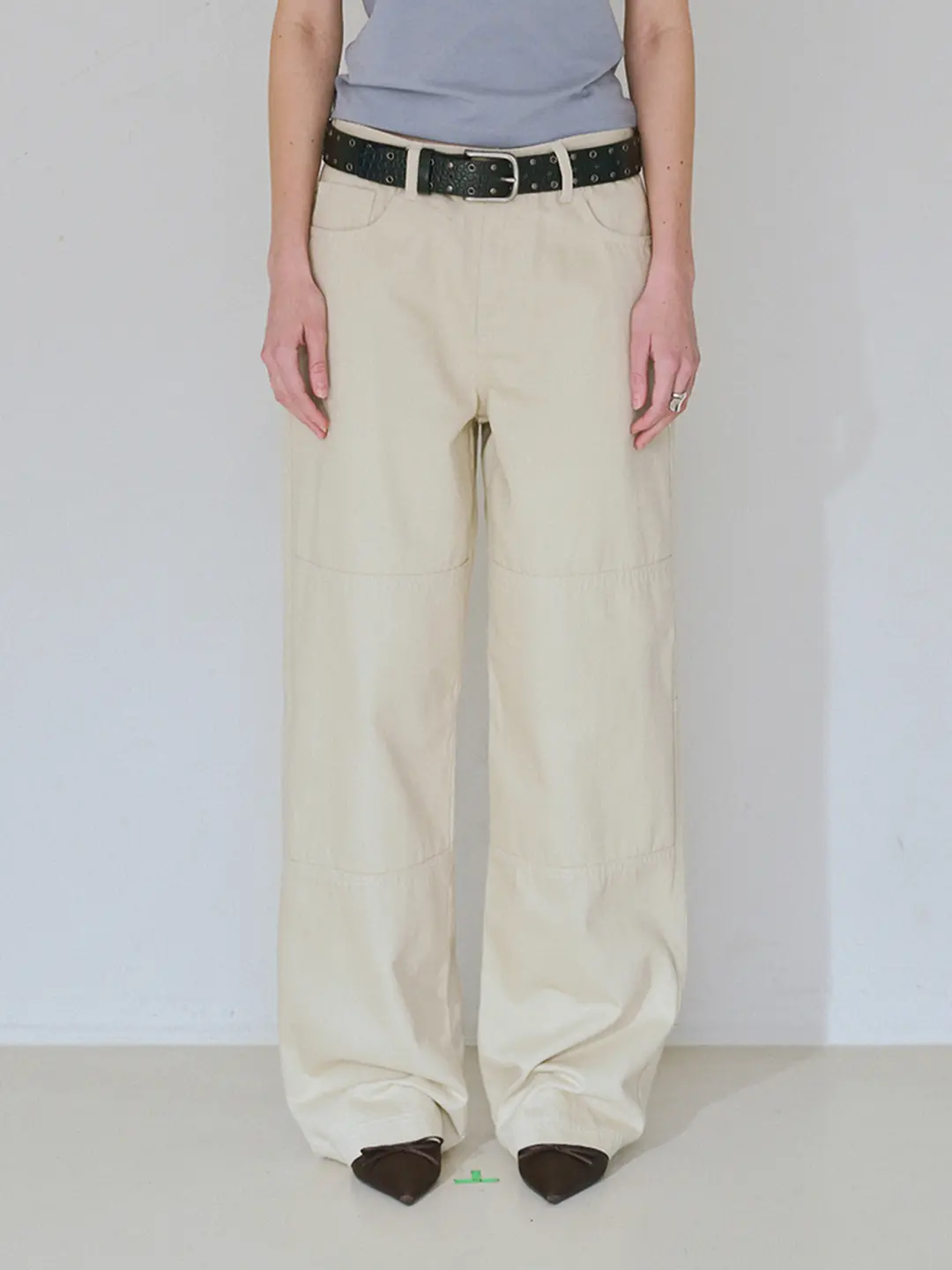 밀로 우먼 Double Knee Cotton Loose Pants [Ecru] 상품 이미지 2