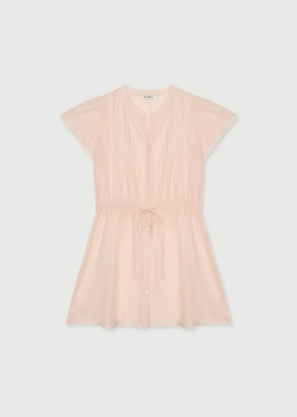 [2ND] DEW LACE PINTUCK DRESS - PEACH