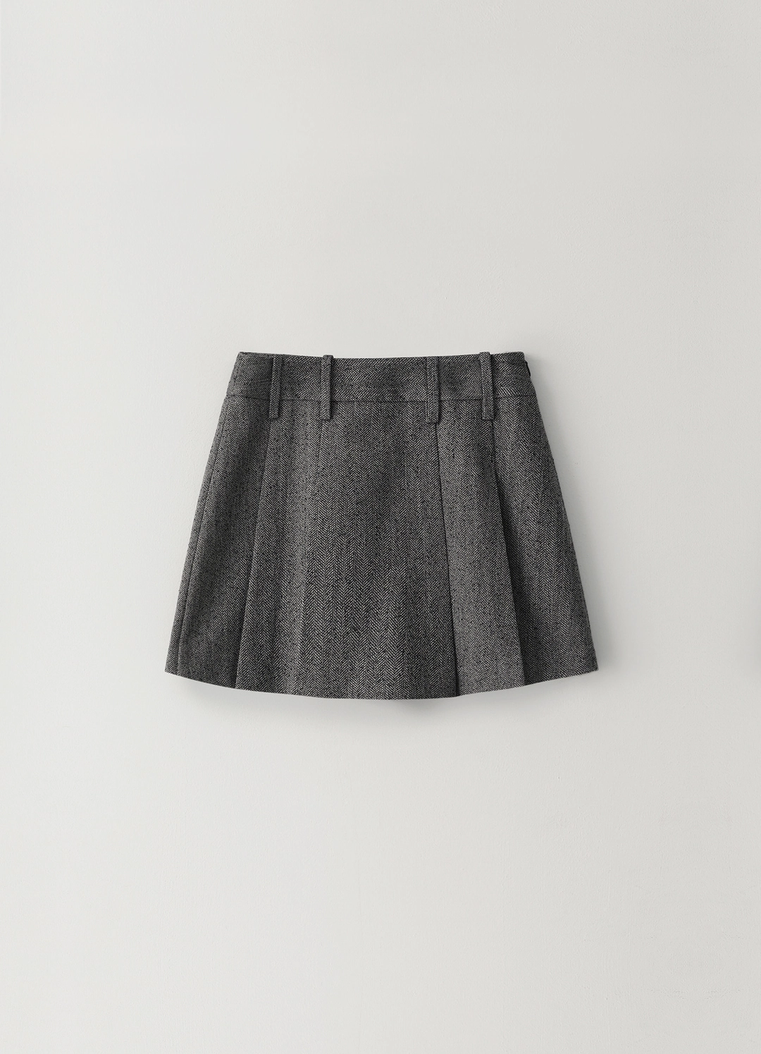 페블엠 Herringbone Pleated Skirt-Pants - Darkgray 상품 이미지 1