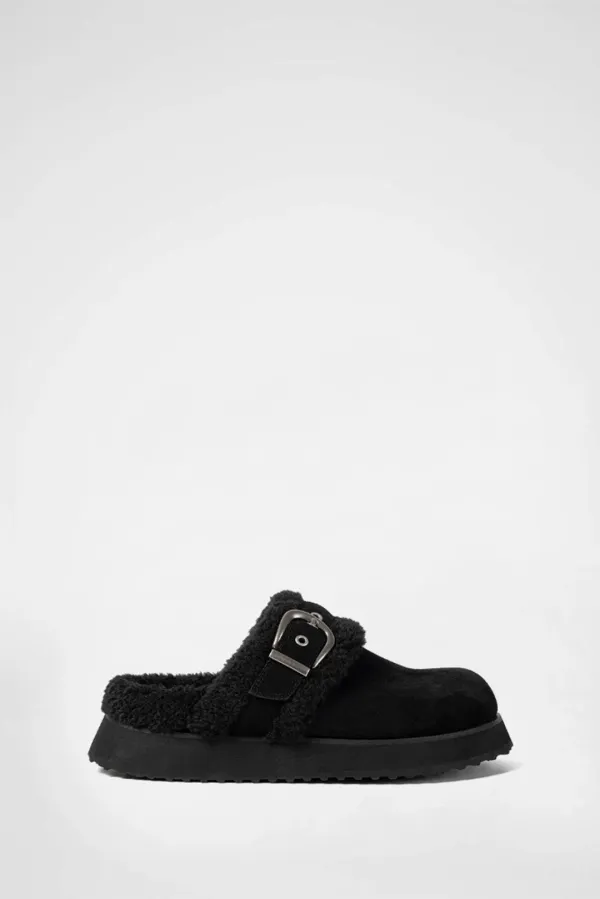 NESTEL FUR SLIPPER / BLACK