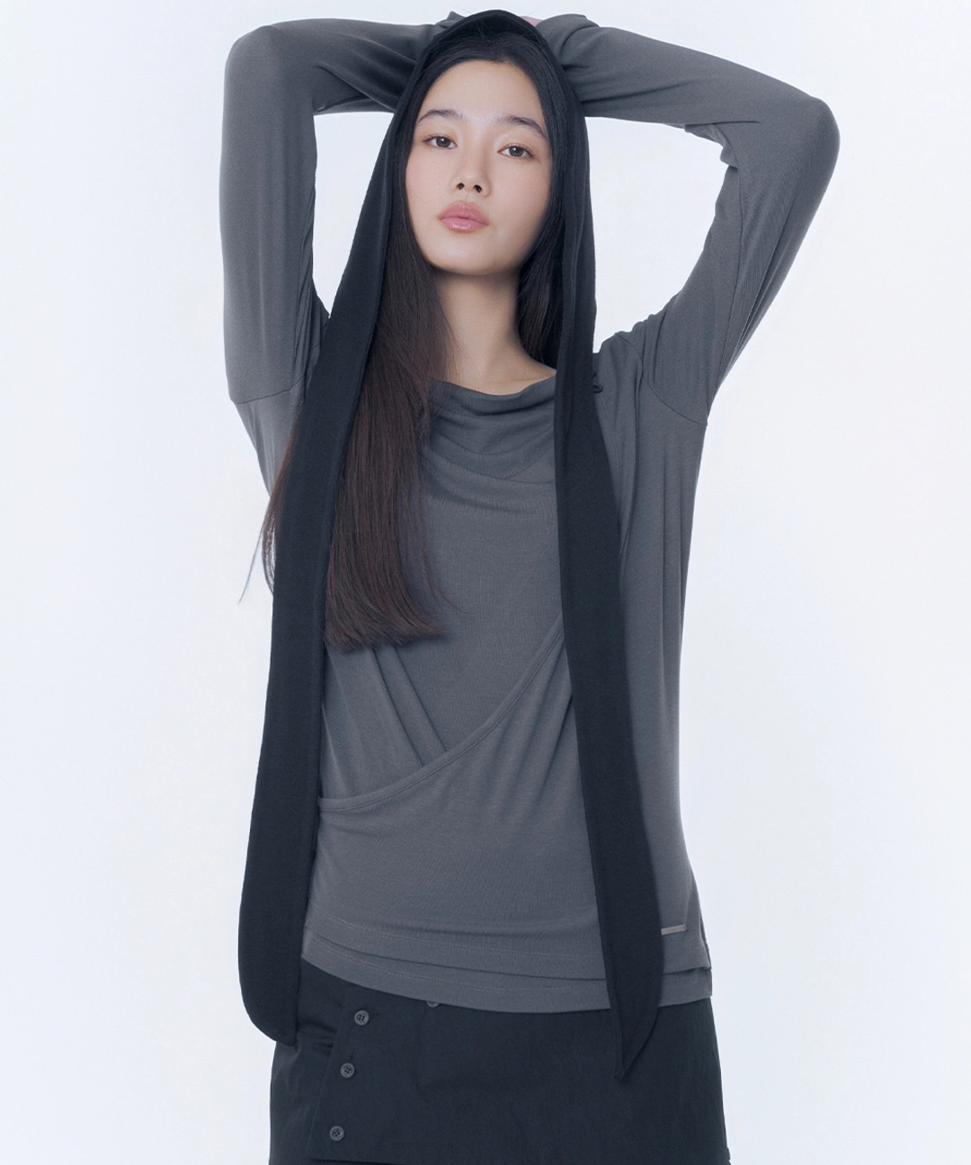 미세키서울 Slouchy earflap beanie BLACK 상품 이미지 2