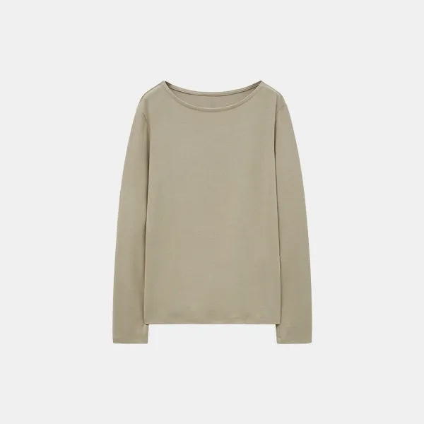 SITP5226 소프트 보트넥 코어 티셔츠_Light beige