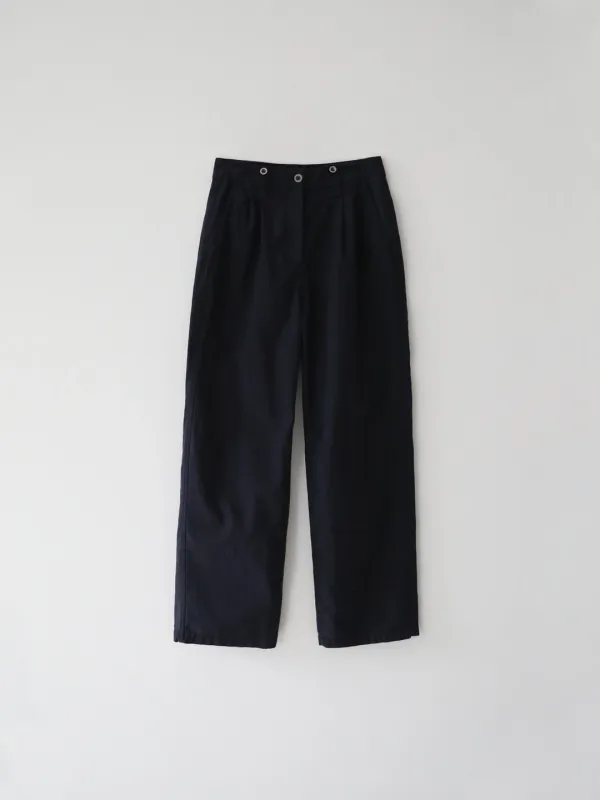 Pilo Slub Cotton Pants (Navy)