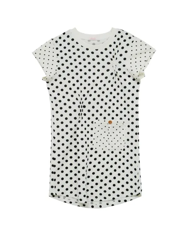 Dots Mixed Long T-shirt (White)