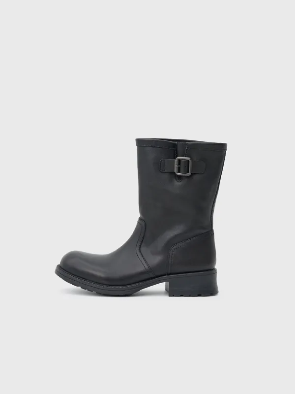 Ronis calf leather middle boots - Black