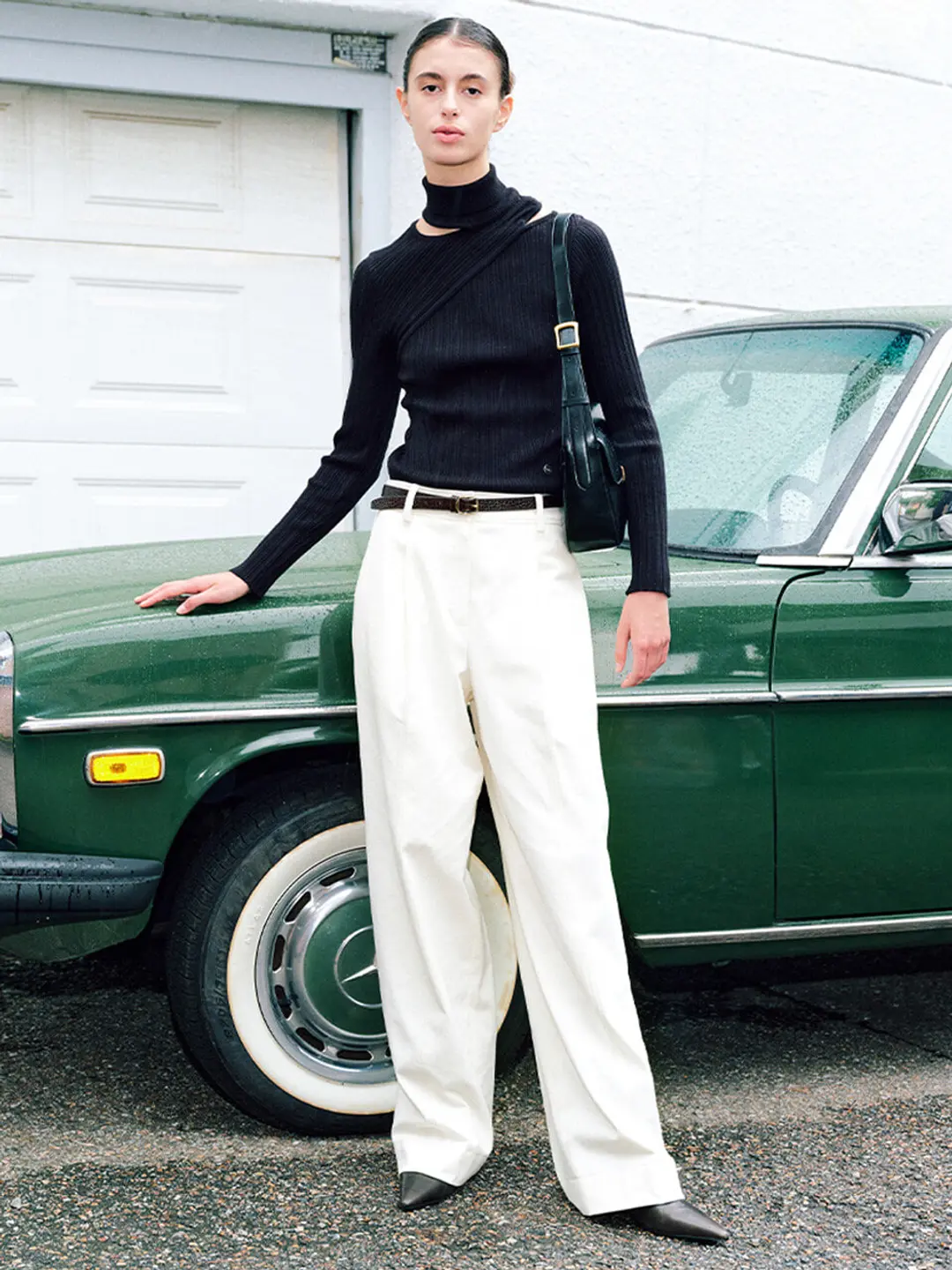 루에브르 One-Tucked Cotton Wide Pants SW4WL958-9A 상품 이미지 2