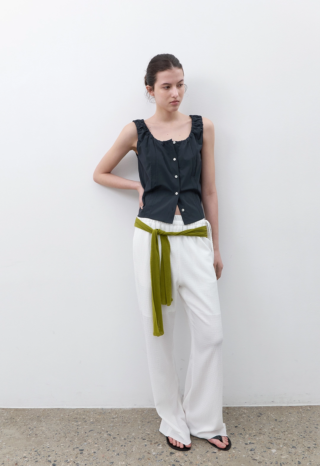 아뜰리에 나인 (PT-5780)SIDE STRING BANDING BOOTCUT PANTS 상품 이미지 2