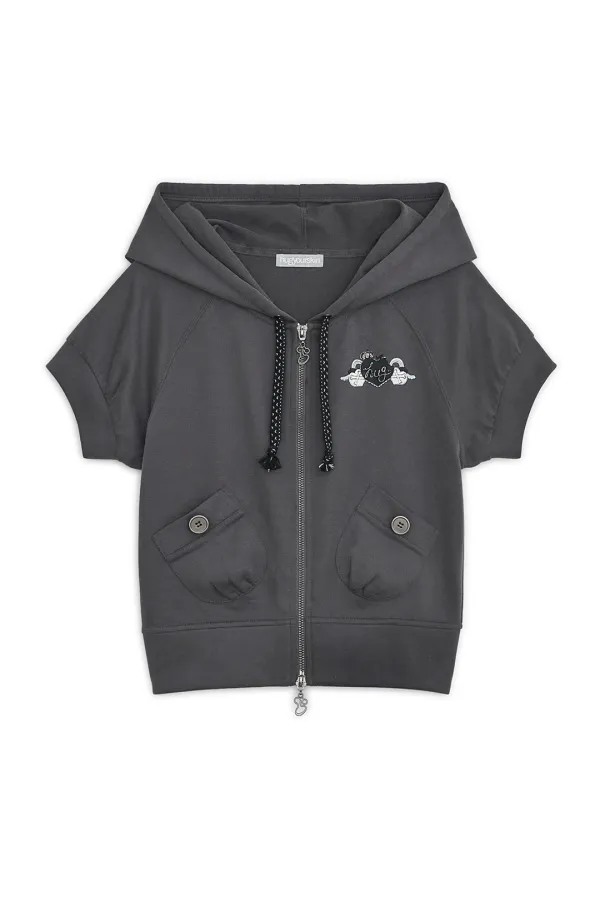 HUGYOURSKIN X LUCY hoodie zip-up (Charcoal)