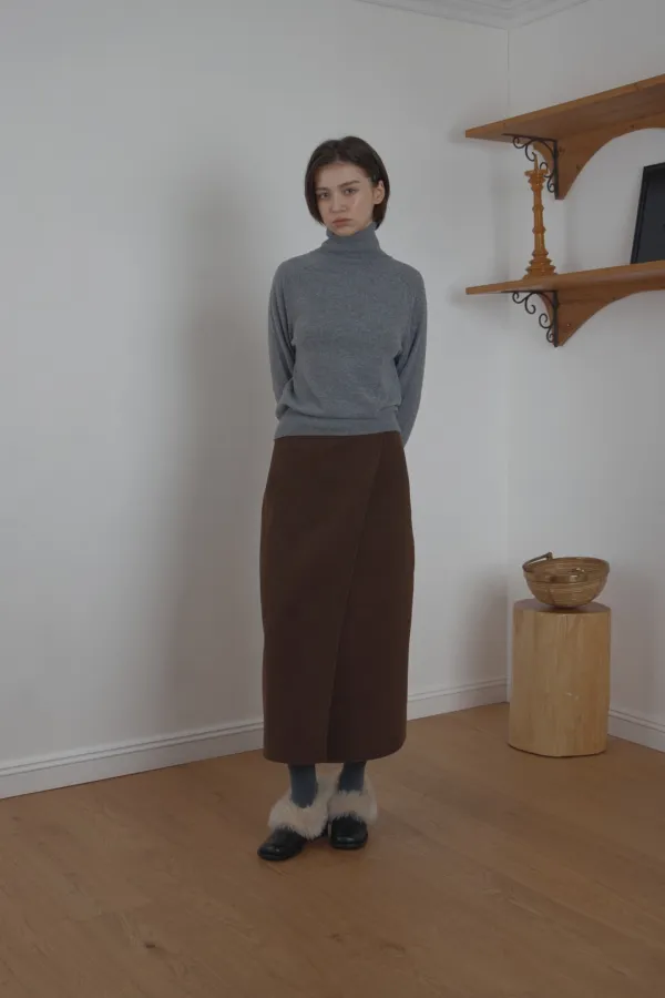 maxi wrap skirt_brown