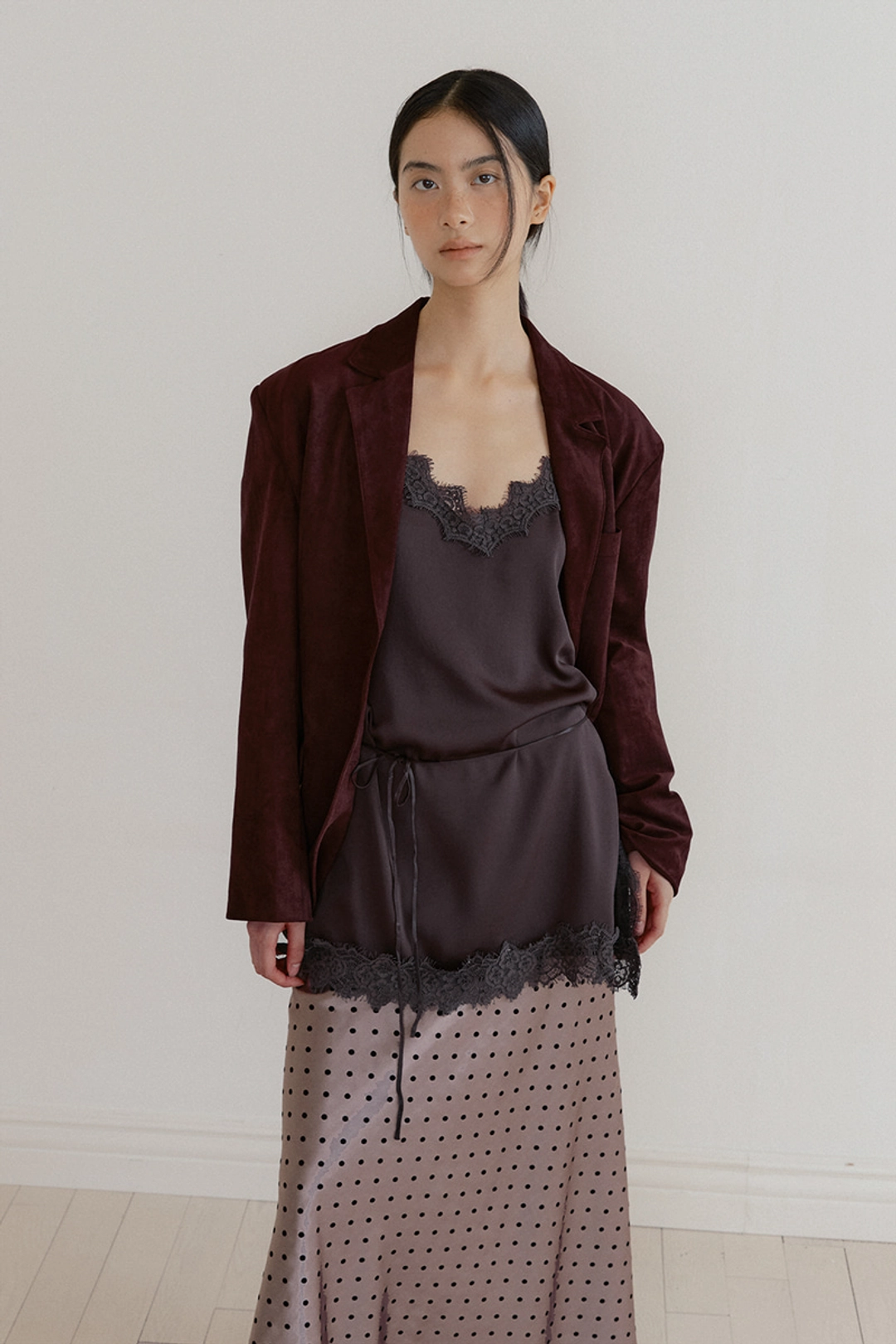 루시르주 Satin bustier camisole (burgundy) 상품 이미지 1