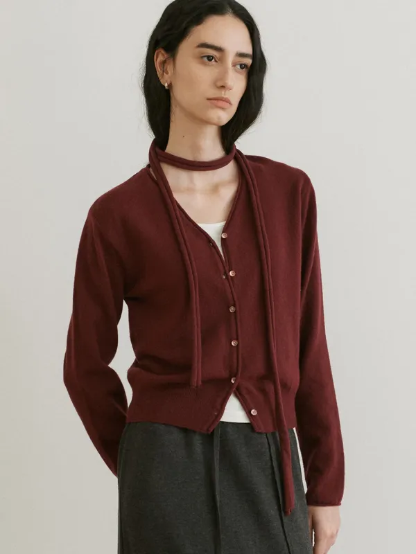scarf set cardigan (wine) orc 6155