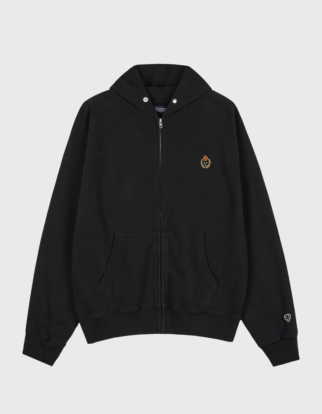 헤리티지플로스 CREST WASHED 221 ZIP-UP HOODIE / Black 상품 이미지 1