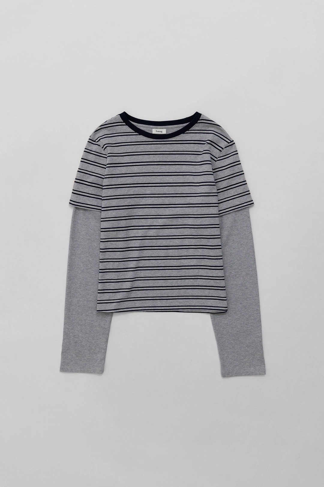 헤이그 2nd) a double t-sh (stripe grey) 상품 이미지 1