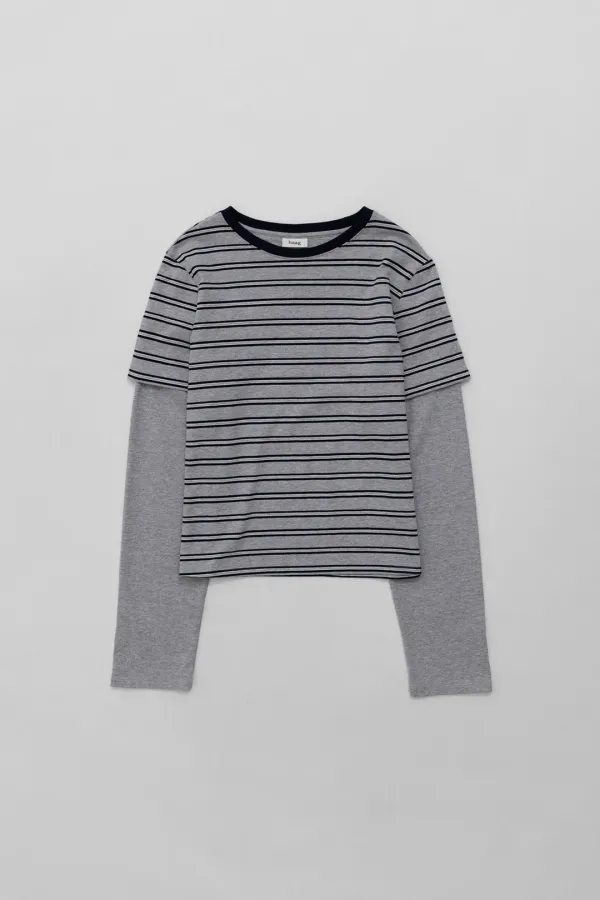 2nd) a double t-sh (stripe grey)