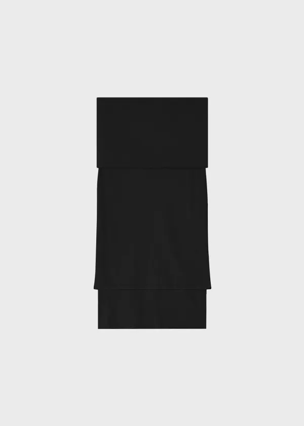 Stacked Cotton Skirt Black