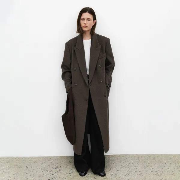 (CT-1457)CASHMERE OVERFIT HANDMADE DOUBLE COAT