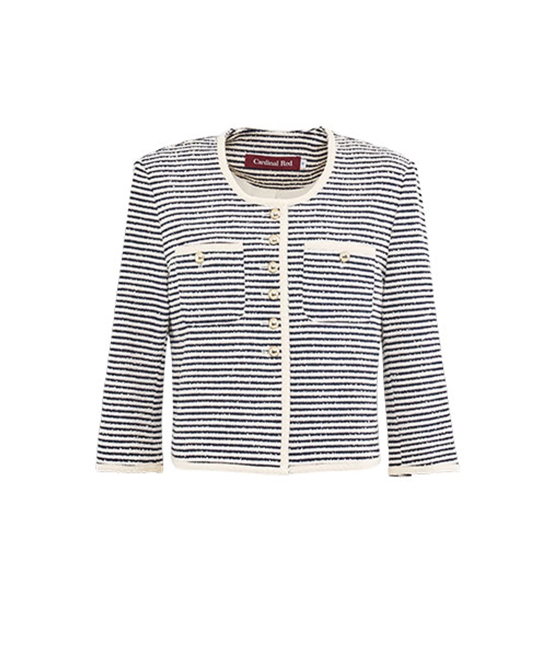 카디날레드 Stripe cardigan jacket navy 상품 이미지 1