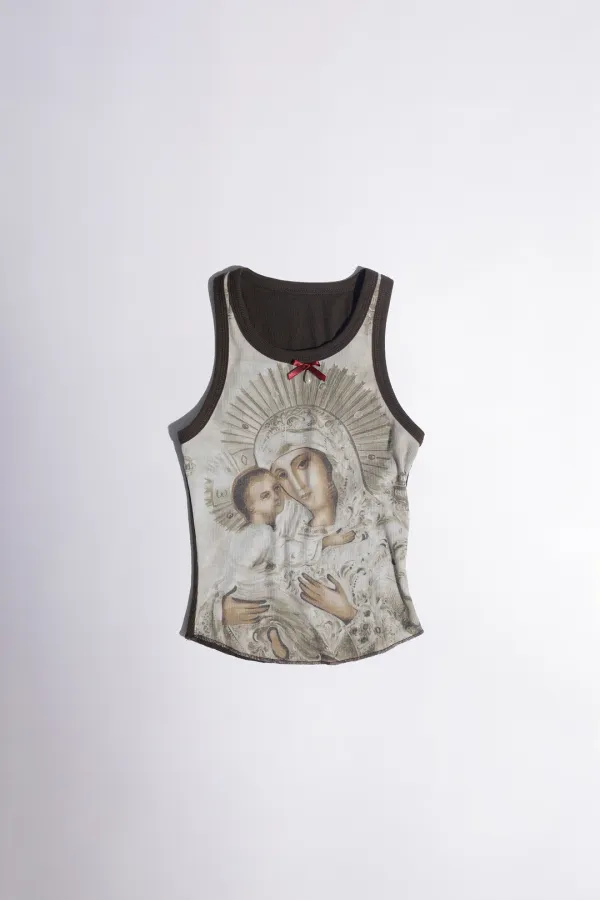 Maria Tear Drop Tank Top Latte/Mocha