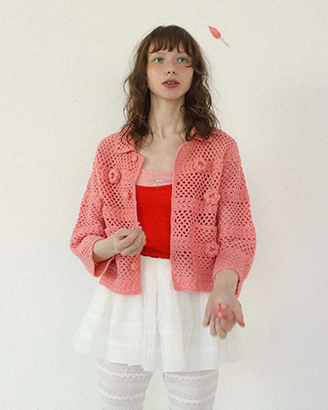 플레따 [3차] flétta Handmade Flower Crochet Cardigan_Pink 상품 이미지 2