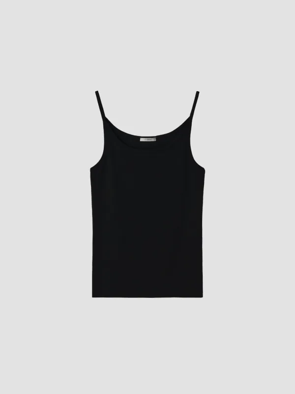 ESSENTIAL COTTON SLEEVELESS TOP_BLACK_OE2C2MSV70BKA